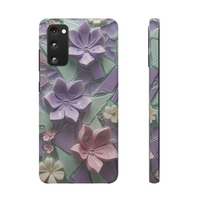 Snap Case Elegante Florale Samsung Handyhülle mit 3D-Effekt