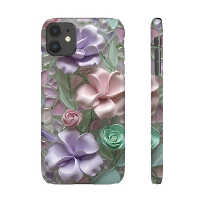 Snap Case Elegante Florale iPhone Handyhülle mit 3D-Effekt