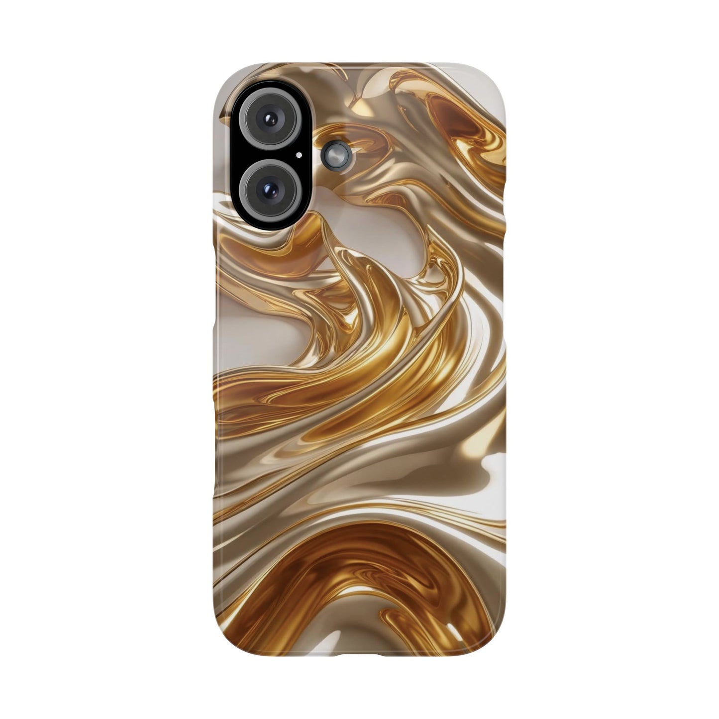 Snap Case iPhone Handyhülle – Gold Dynamic Liquid 3D Effekt