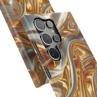 Snap Case Samsung Handyhülle – Gold Dynamic Liquid 3D Effekt