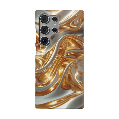 Snap Case Samsung Handyhülle – Gold Dynamic Liquid 3D Effekt