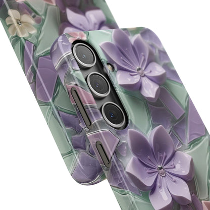 Snap Case Elegante Florale Samsung Handyhülle mit 3D-Effekt
