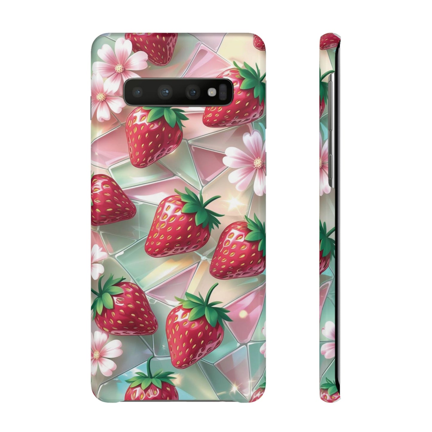 Snap Case Samsung Handyhülle - 3D Effekt Erdbeeren