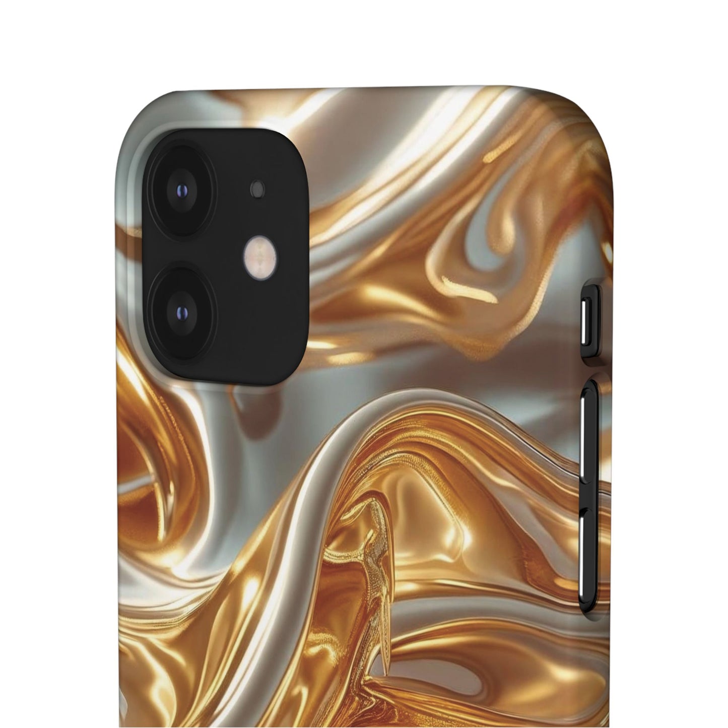 Snap Case iPhone Handyhülle – Gold Dynamic Liquid 3D Effekt