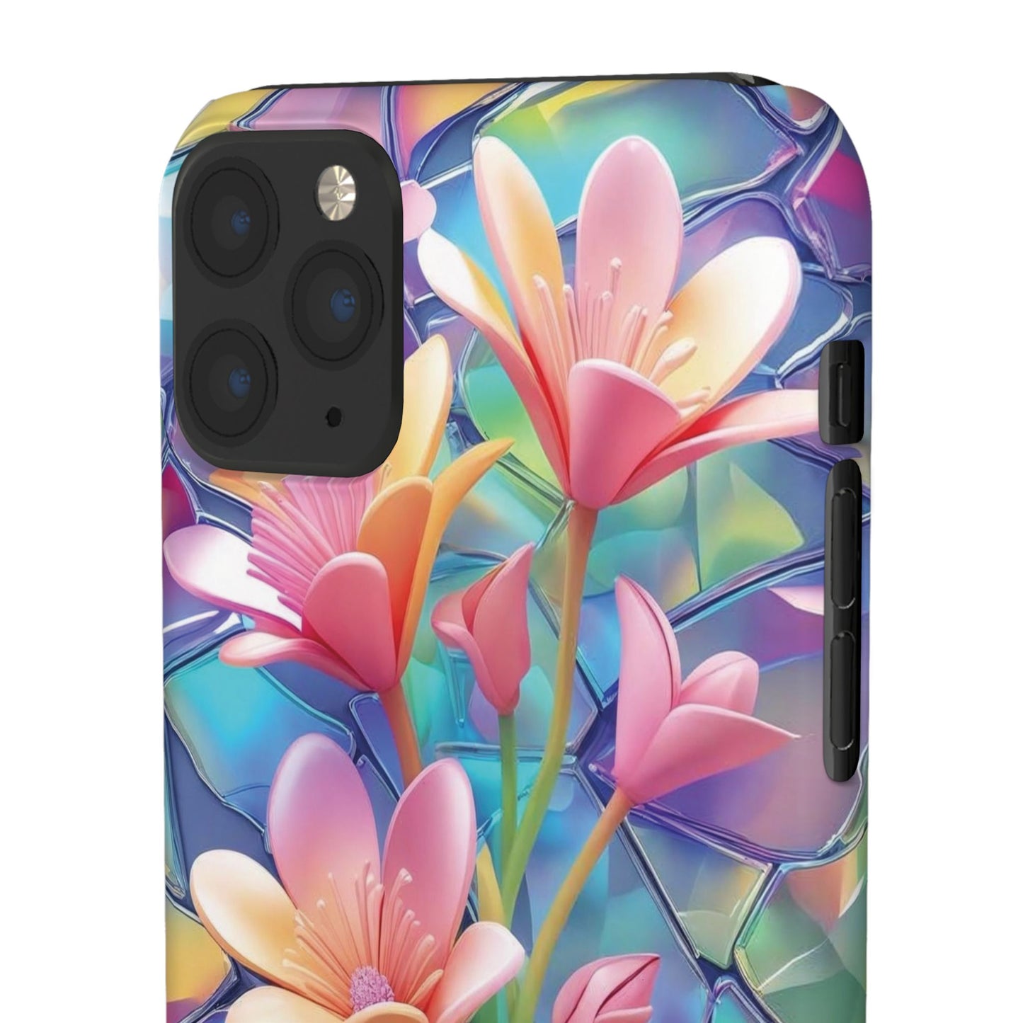 Snap Case Elegante Florale iPhone Handyhülle mit 3D-Effekt