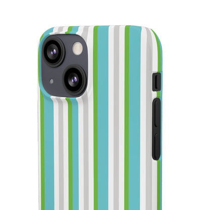 iPhone Snap Case - Modernes Abstraktes Design mit Grünen und Weißen Linien
