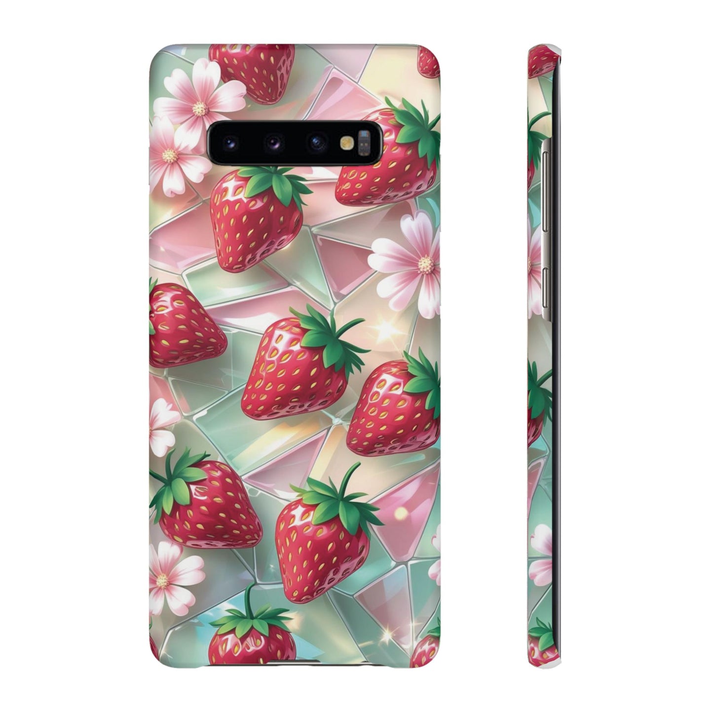 Snap Case Samsung Handyhülle - 3D Effekt Erdbeeren