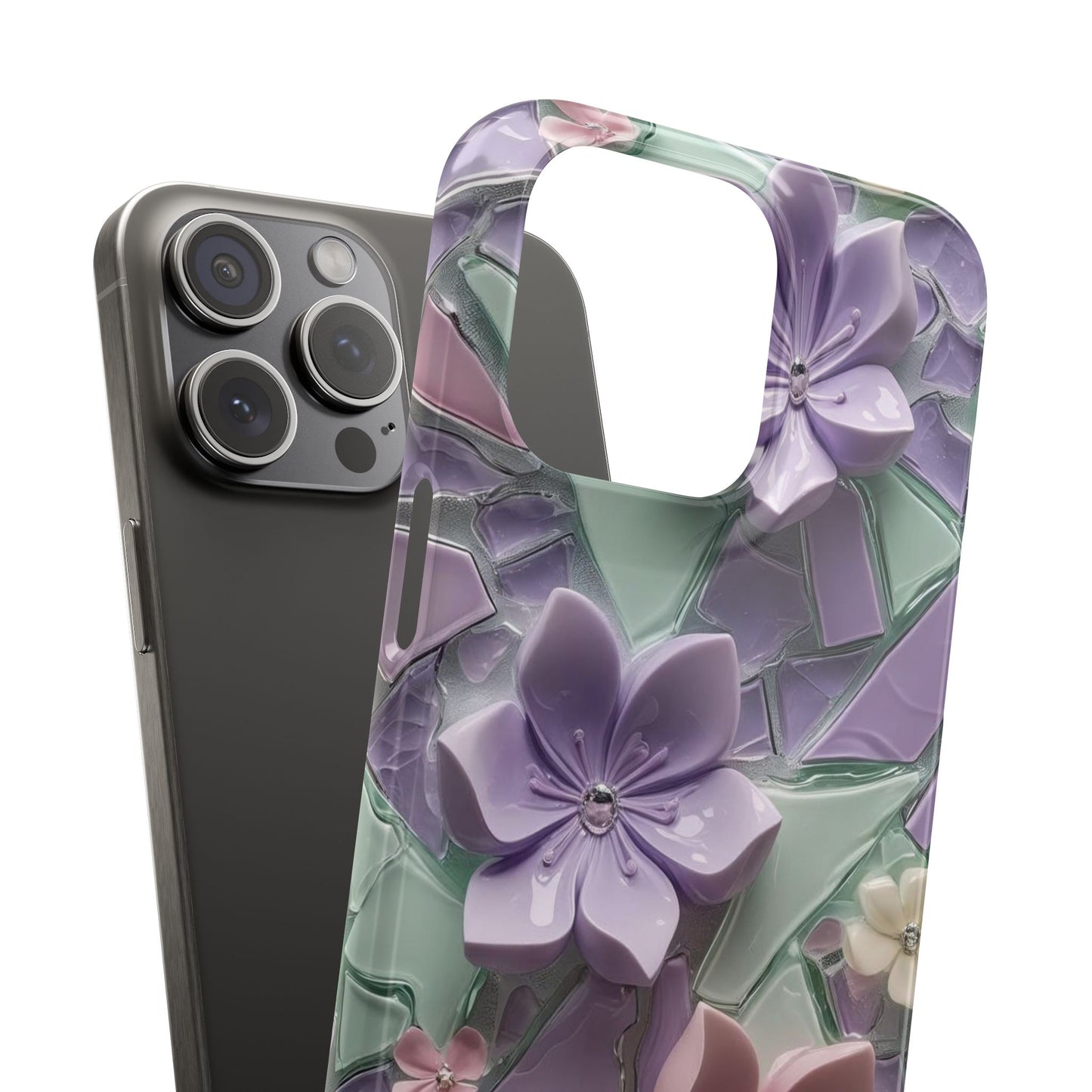 Snap Case Elegante Florale iPhone Handyhülle mit 3D-Effekt