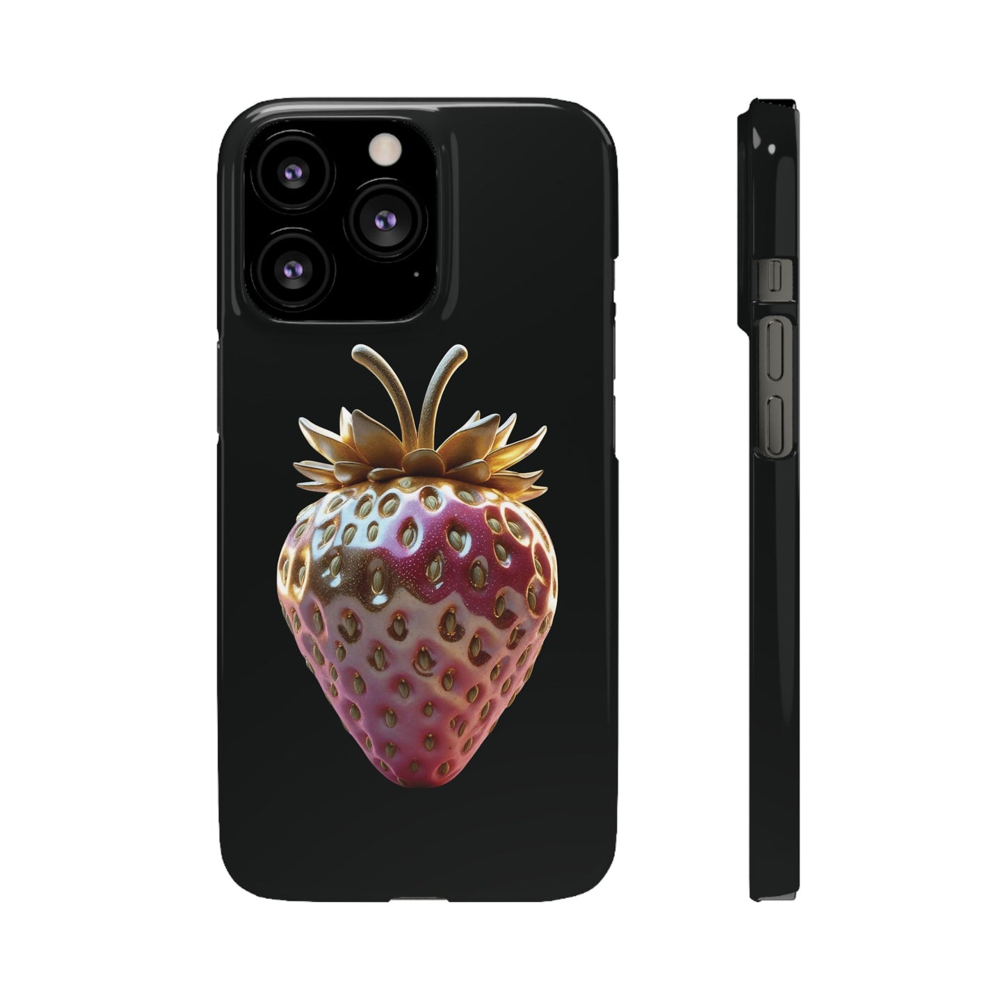 Snap Case iPhone Handyhülle - 3D Effekt Erdbeeren