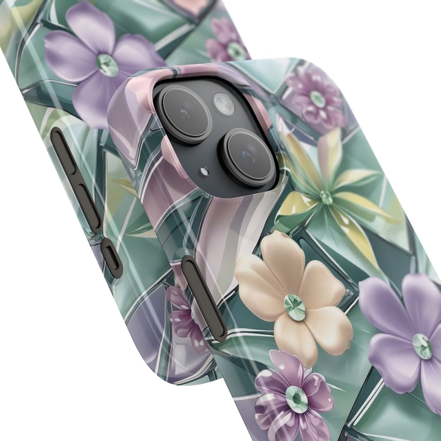 Snap Case Elegante Florale iPhone Handyhülle mit 3D-Effekt