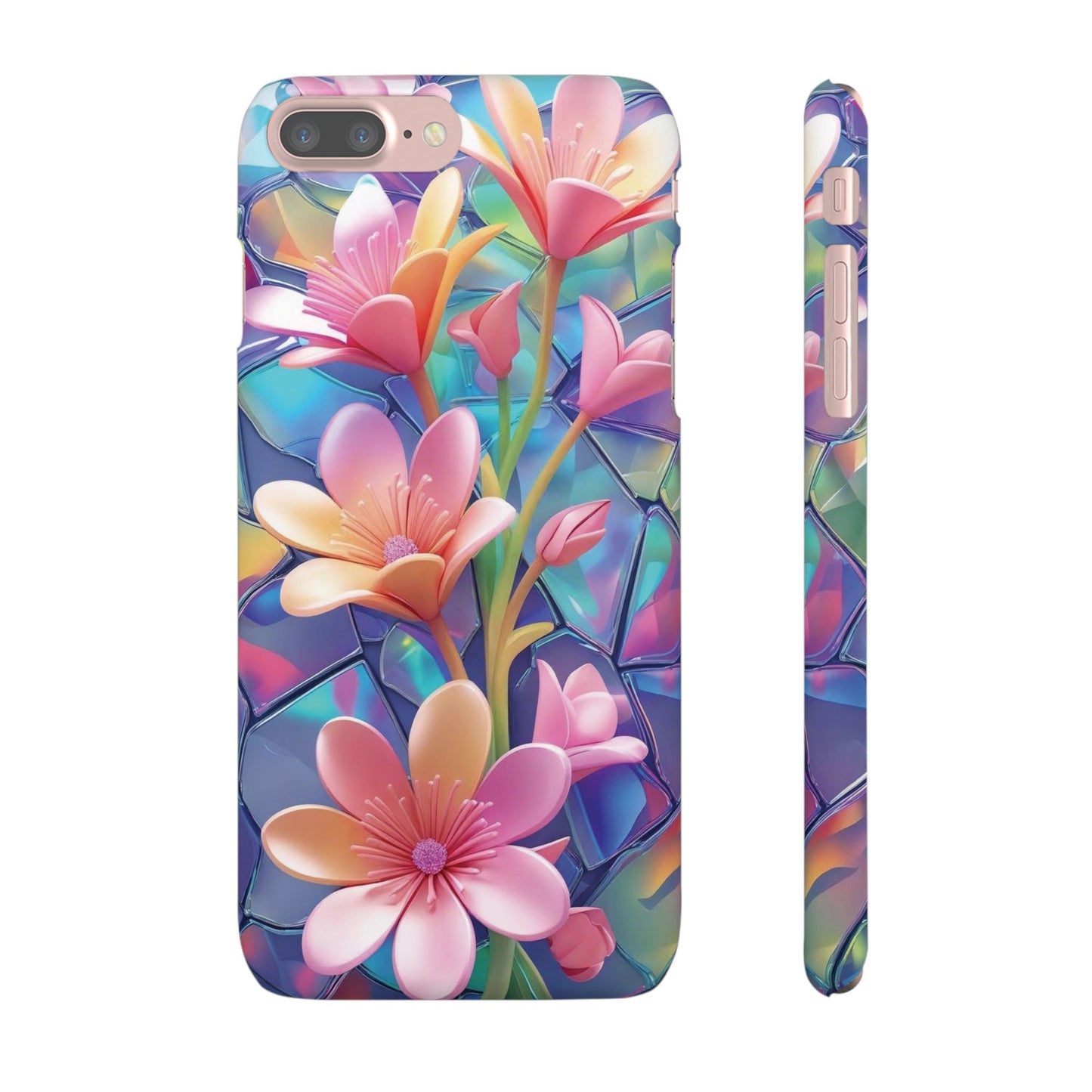Snap Case Elegante Florale iPhone Handyhülle mit 3D-Effekt