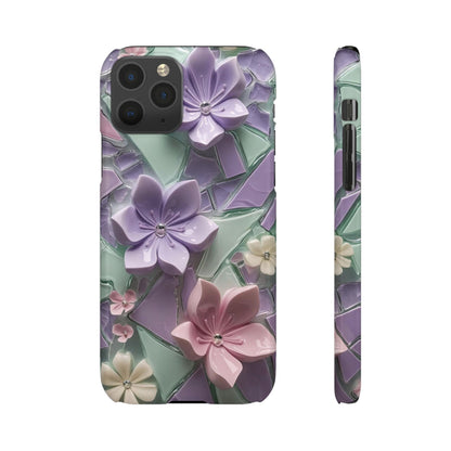 Snap Case Elegante Florale iPhone Handyhülle mit 3D-Effekt