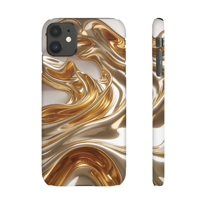 Snap Case iPhone Handyhülle – Gold Dynamic Liquid 3D Effekt
