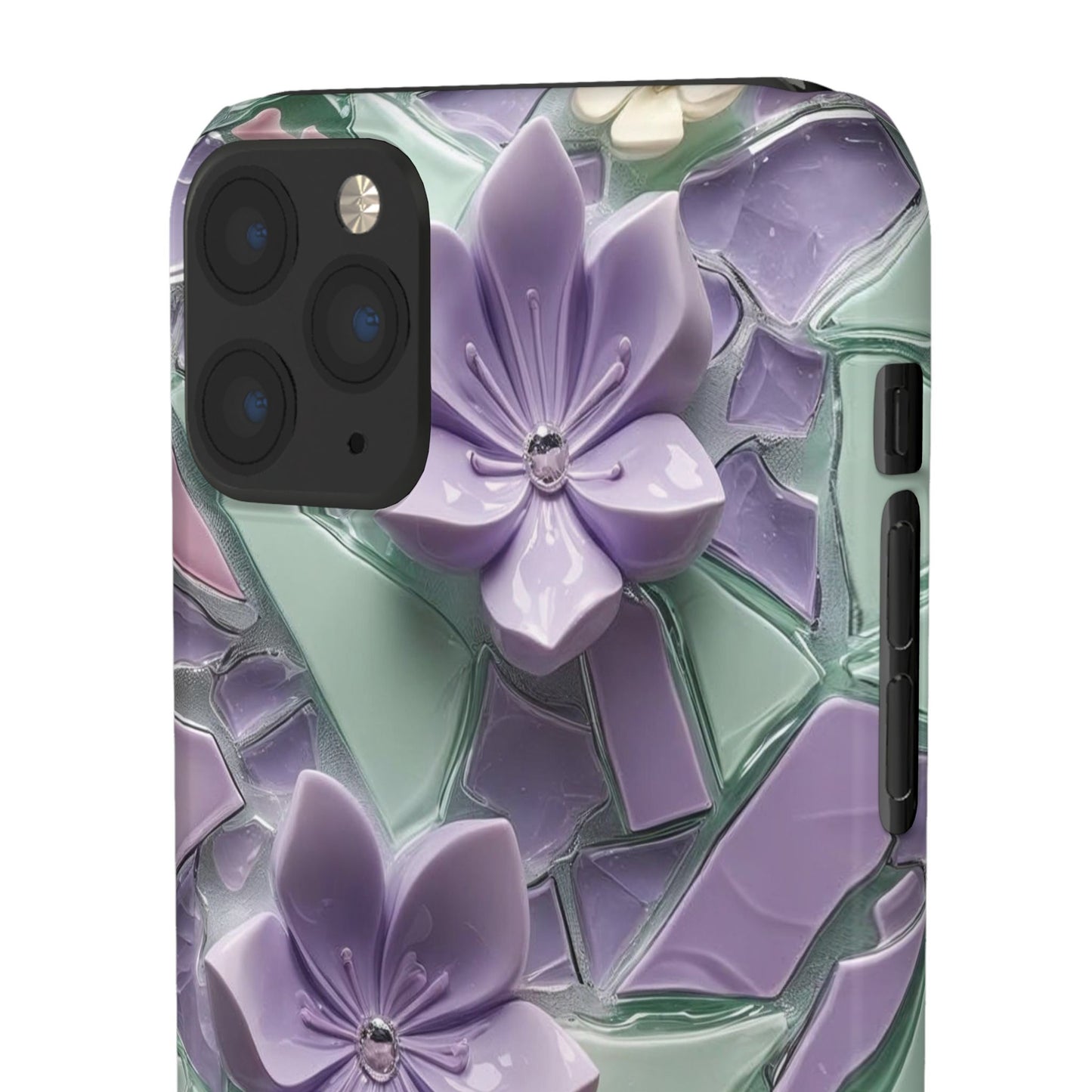 Snap Case Elegante Florale iPhone Handyhülle mit 3D-Effekt