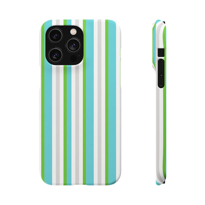 iPhone Snap Case - Modernes Abstraktes Design mit Grünen und Weißen Linien