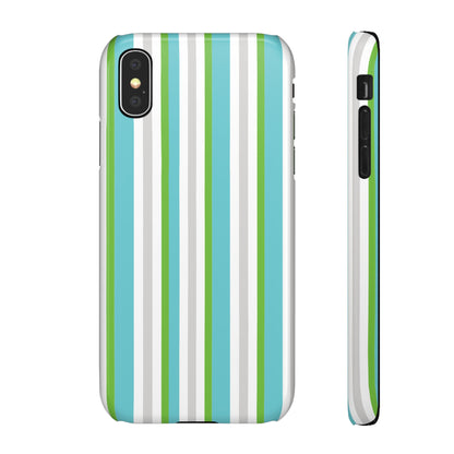 iPhone Snap Case - Modernes Abstraktes Design mit Grünen und Weißen Linien