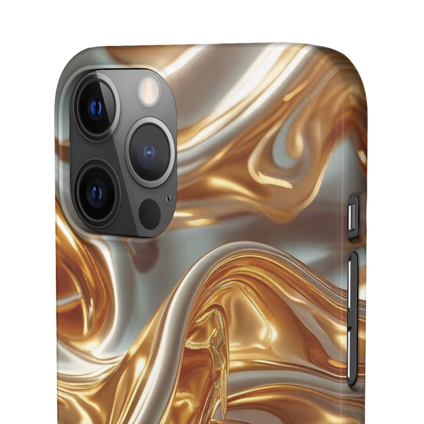 Snap Case iPhone Handyhülle – Gold Dynamic Liquid 3D Effekt