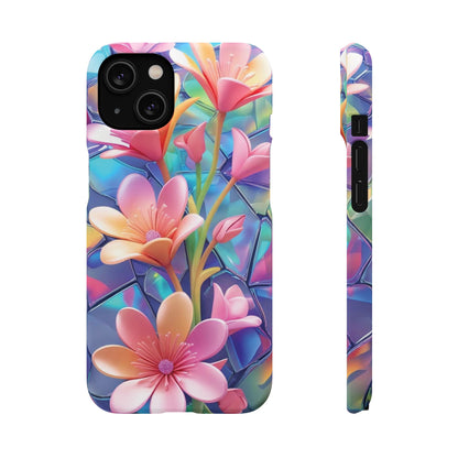 Snap Case Elegante Florale iPhone Handyhülle mit 3D-Effekt