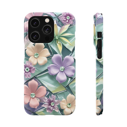 Snap Case Elegante Florale iPhone Handyhülle mit 3D-Effekt