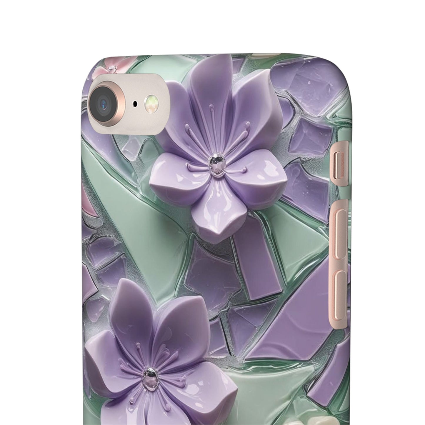 Snap Case Elegante Florale iPhone Handyhülle mit 3D-Effekt
