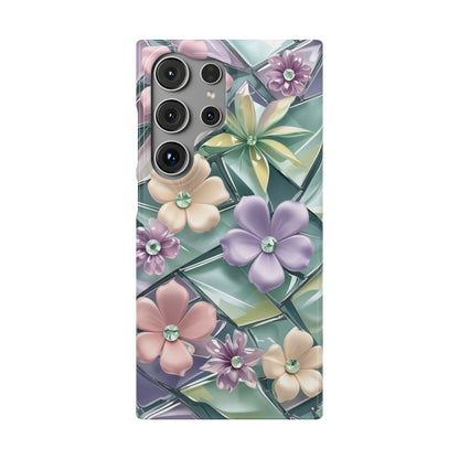 Snap Case Elegante Florale Samsung Handyhülle mit 3D-Effekt