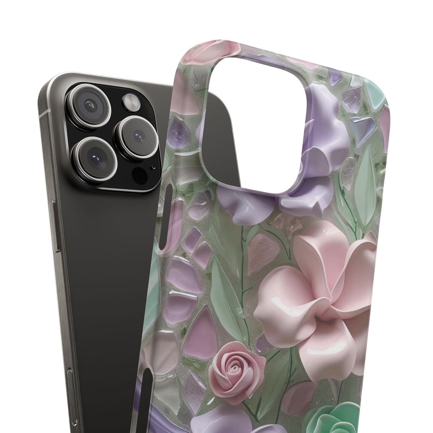 Snap Case Elegante Florale iPhone Handyhülle mit 3D-Effekt