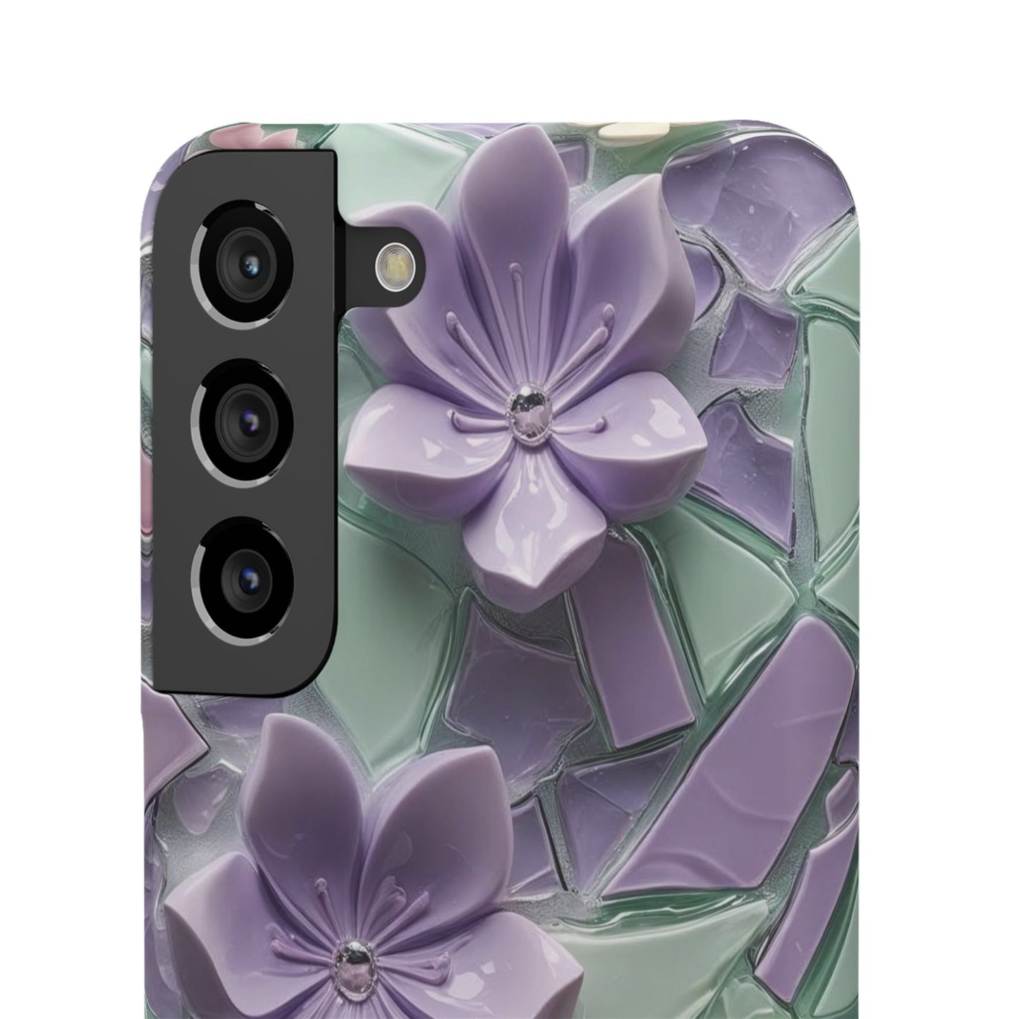 Snap Case Elegante Florale Samsung Handyhülle mit 3D-Effekt