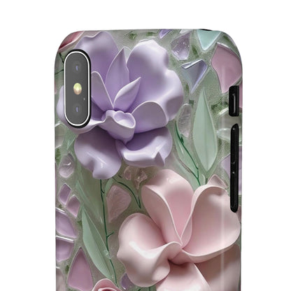 Snap Case Elegante Florale iPhone Handyhülle mit 3D-Effekt