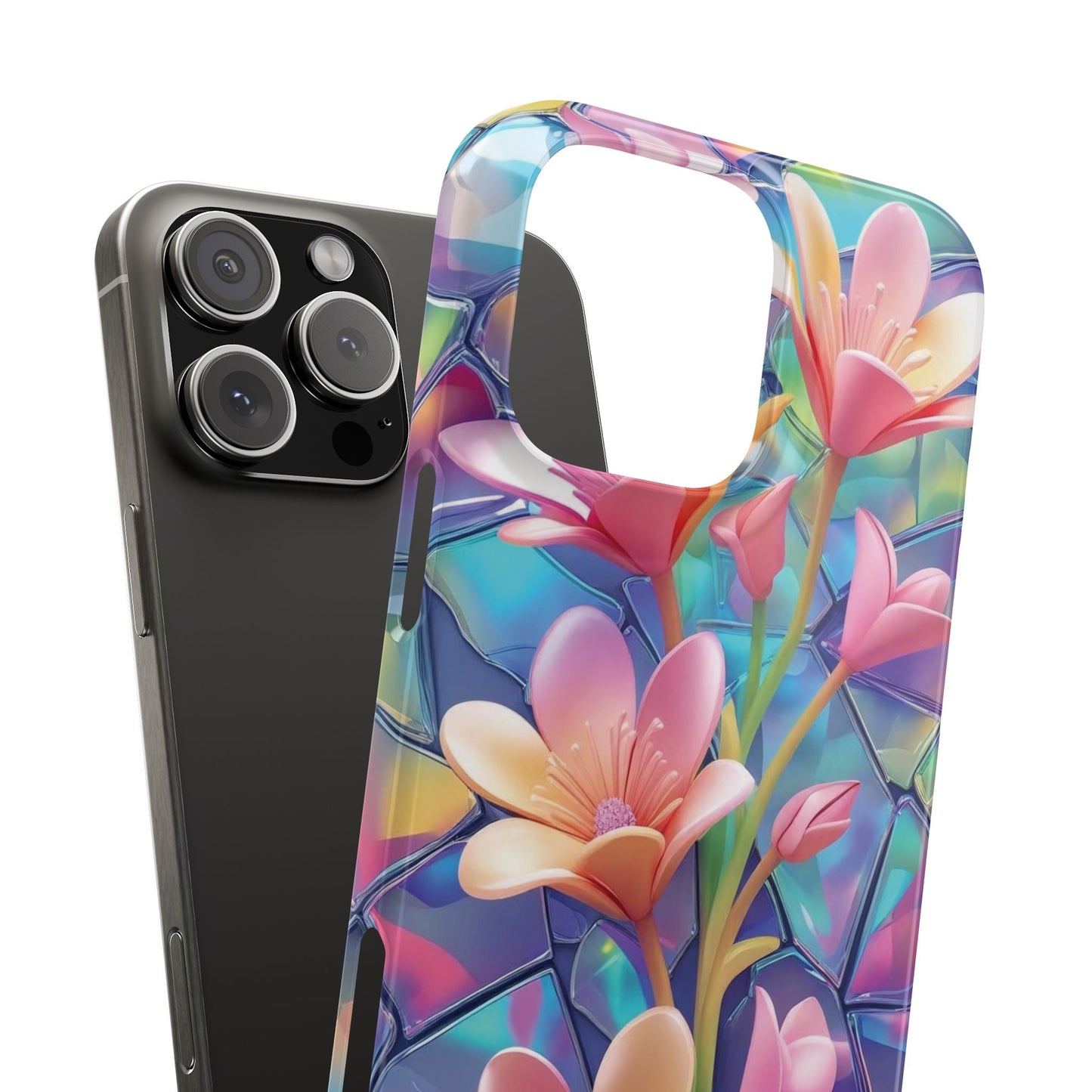 Snap Case Elegante Florale iPhone Handyhülle mit 3D-Effekt