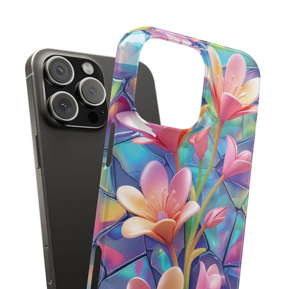 Snap Case Elegante Florale iPhone Handyhülle mit 3D-Effekt