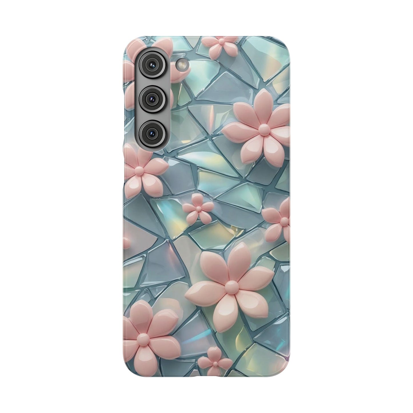 Snap Case Samsung Handyhülle mit 3D-Effekt und Blumenmuster