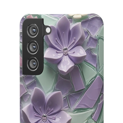 Snap Case Elegante Florale Samsung Handyhülle mit 3D-Effekt