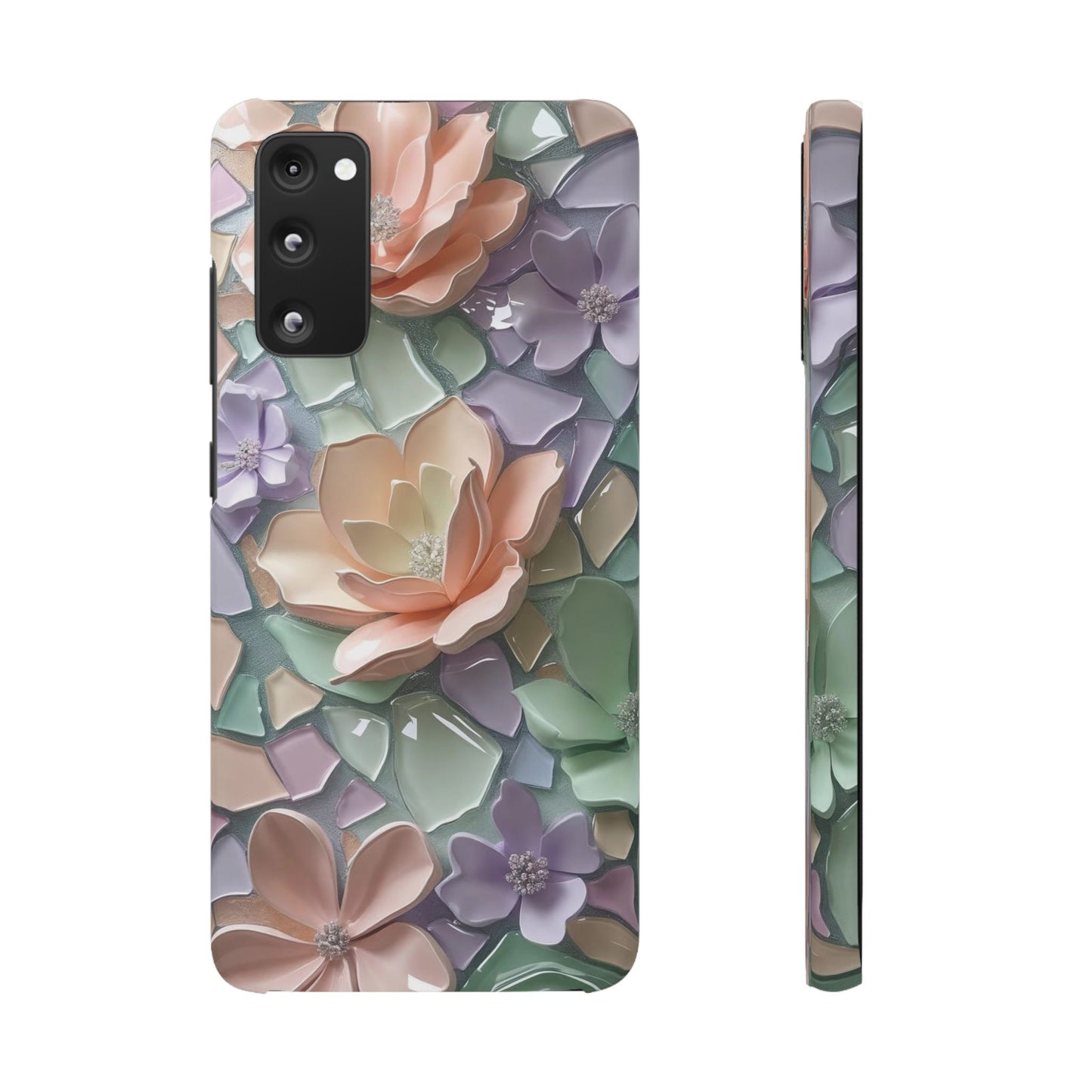 Snap Case Samsung Handyhülle mit 3D-Effekt, Blumenmuster