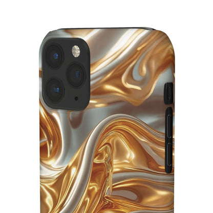 Snap Case iPhone Handyhülle – Gold Dynamic Liquid 3D Effekt