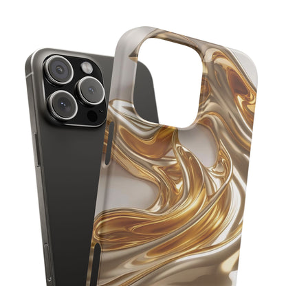 Snap Case iPhone Handyhülle – Gold Dynamic Liquid 3D Effekt