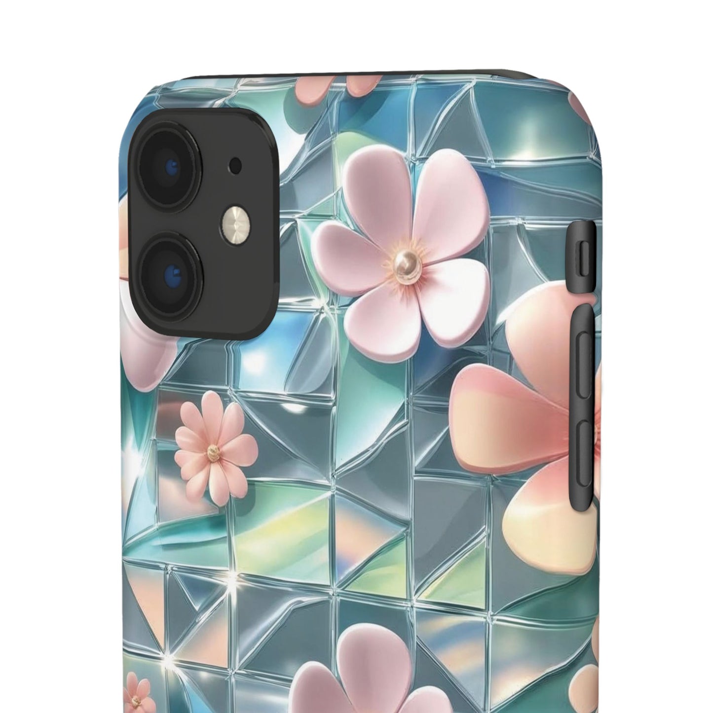 Snap Case iPhone Handyhülle mit 3D-Effekt Blumenmuster