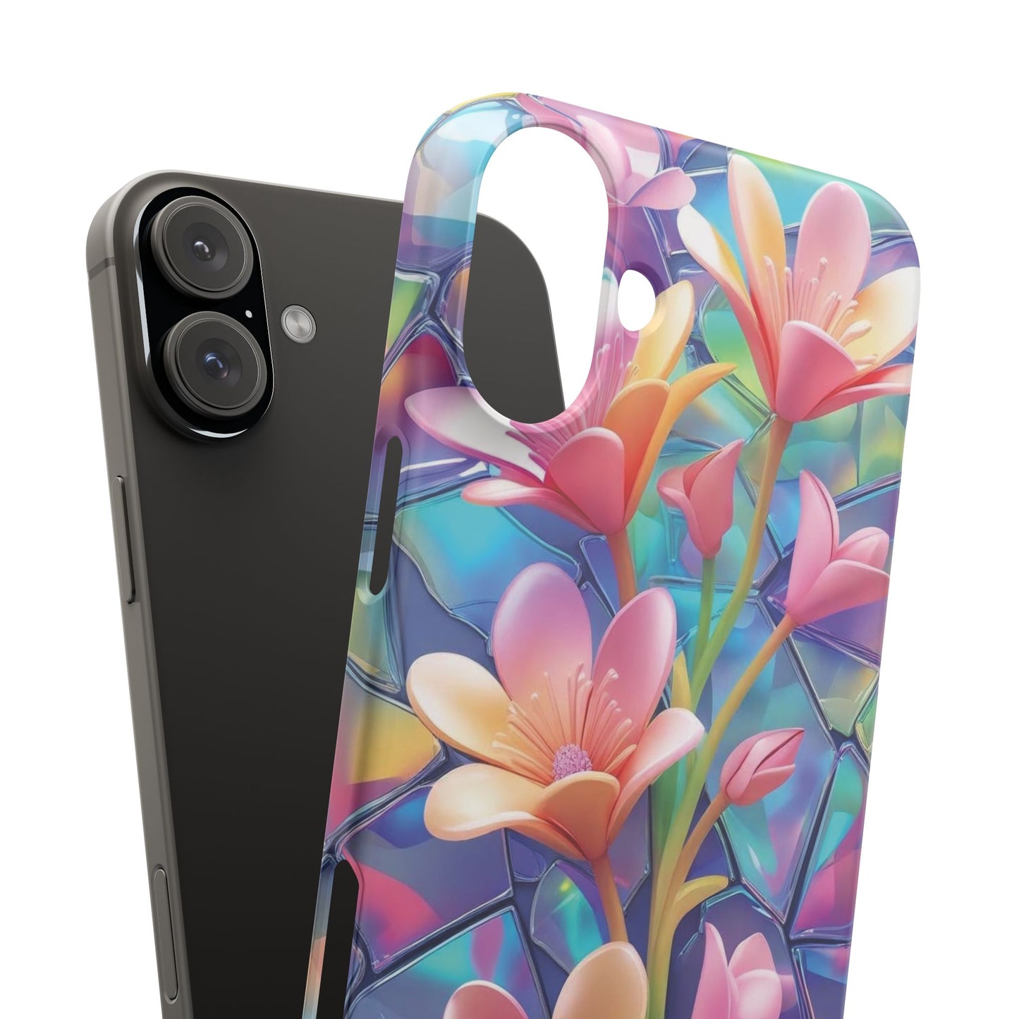 Snap Case Elegante Florale iPhone Handyhülle mit 3D-Effekt