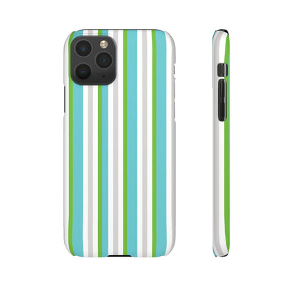 iPhone Snap Case - Modernes Abstraktes Design mit Grünen und Weißen Linien