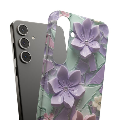 Snap Case Elegante Florale Samsung Handyhülle mit 3D-Effekt