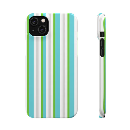 iPhone Snap Case - Modernes Abstraktes Design mit Grünen und Weißen Linien