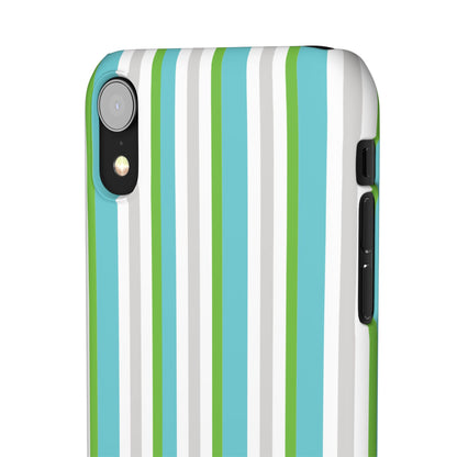 iPhone Snap Case - Modernes Abstraktes Design mit Grünen und Weißen Linien
