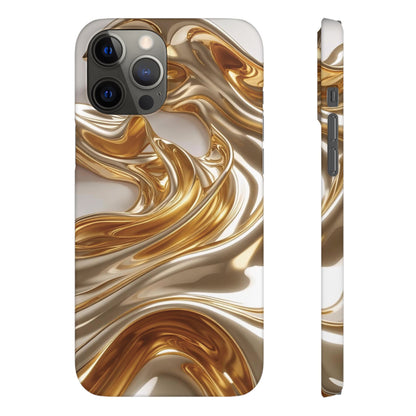 Snap Case iPhone Handyhülle – Gold Dynamic Liquid 3D Effekt