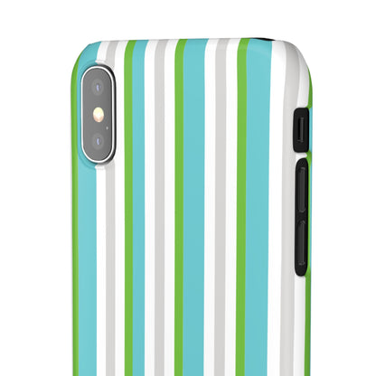 iPhone Snap Case - Modernes Abstraktes Design mit Grünen und Weißen Linien