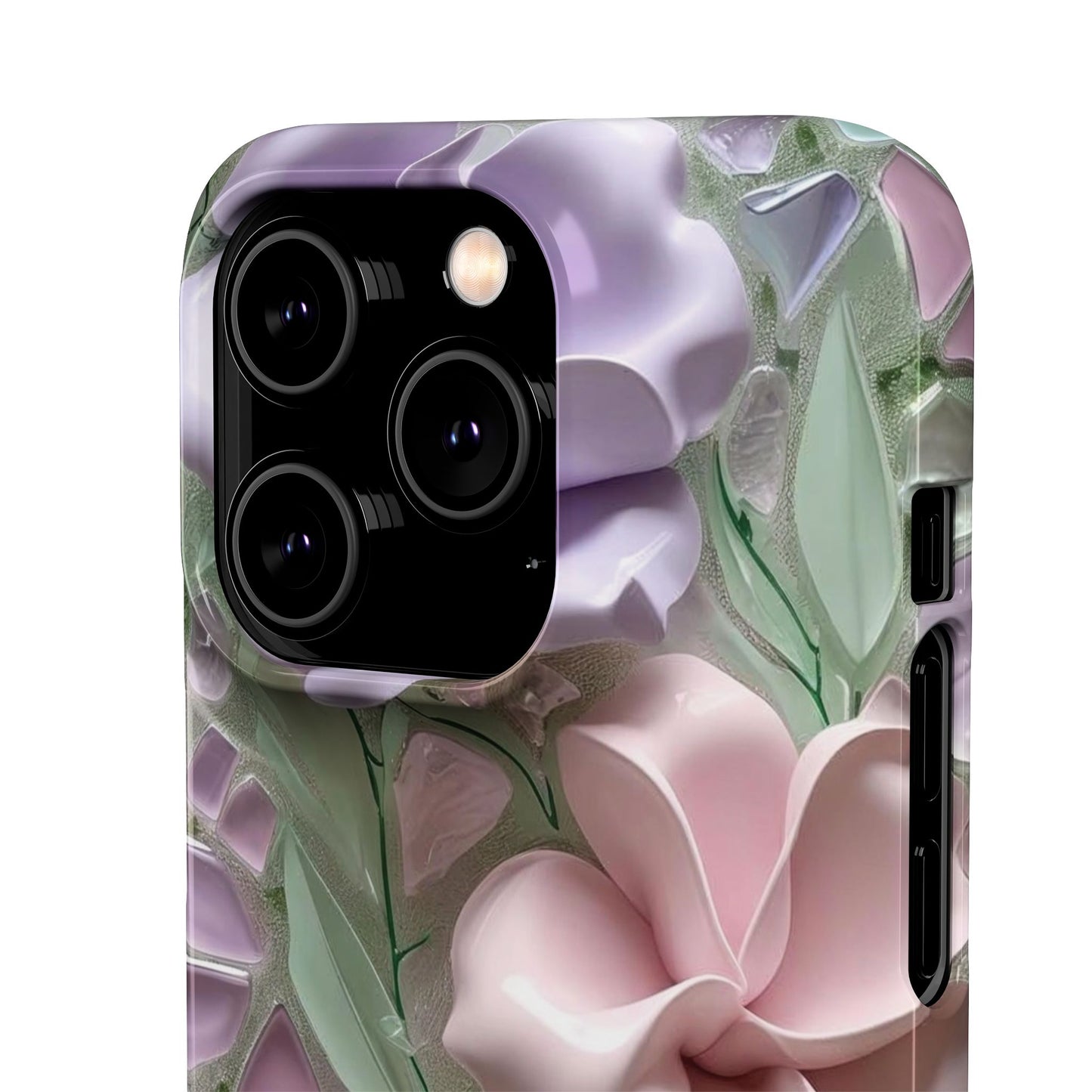 Snap Case Elegante Florale iPhone Handyhülle mit 3D-Effekt