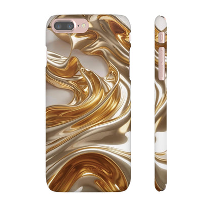 Snap Case iPhone Handyhülle – Gold Dynamic Liquid 3D Effekt