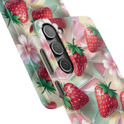 Snap Case Samsung Handyhülle - 3D Effekt Erdbeeren