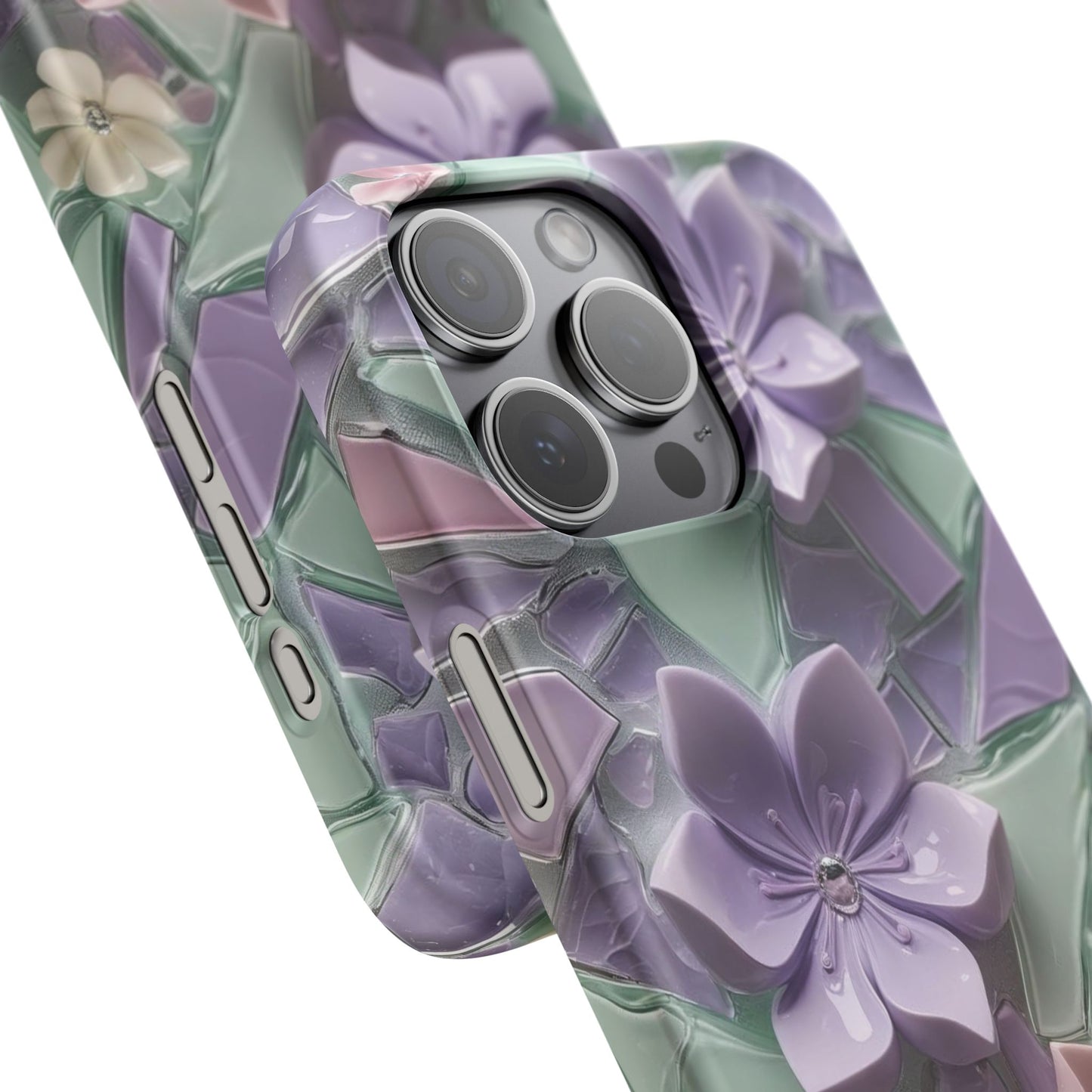 Snap Case Elegante Florale iPhone Handyhülle mit 3D-Effekt