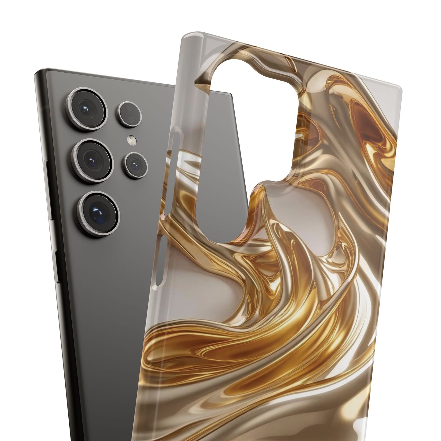 Snap Case Samsung Handyhülle – Gold Dynamic Liquid 3D Effekt