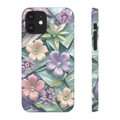 Snap Case Elegante Florale iPhone Handyhülle mit 3D-Effekt
