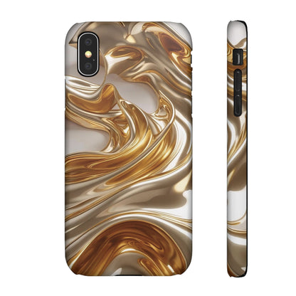 Snap Case iPhone Handyhülle – Gold Dynamic Liquid 3D Effekt